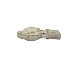 Vtg Donaldo Western Wear Cream Alligator Leather Belt Sz XS 24" Rodeo Cowboy